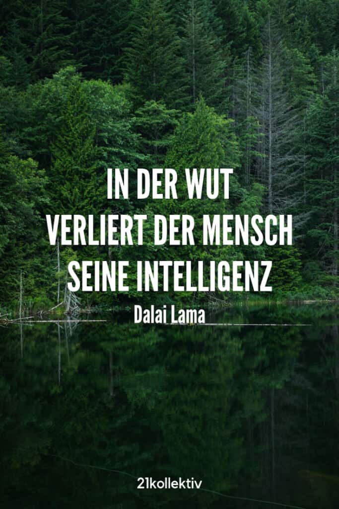 In der Wut verliert der Mensch seine Intelligenz. – Dalai Lama | Entdecke schöne Sprüche, tolle Zitate und inspirierende Weisheiten auf unserem Blog | 21kollektiv