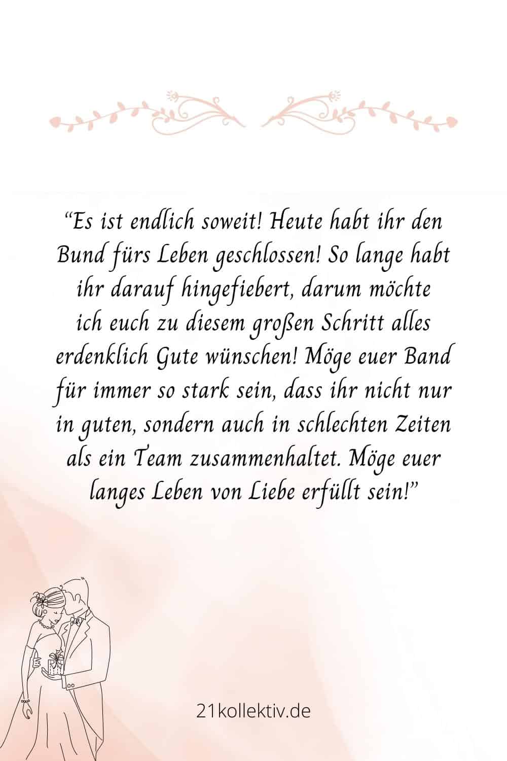 Es ist endlich soweit! Heute habt ihr den Bund fürs Leben geschlossen