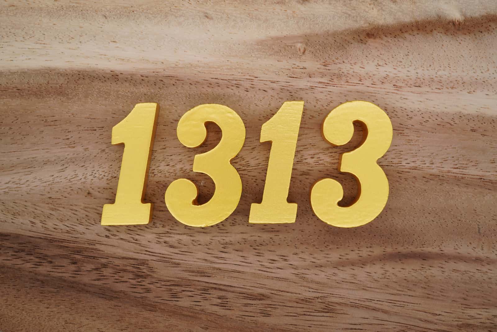 Nummer 1313 auf einem Holzsockel