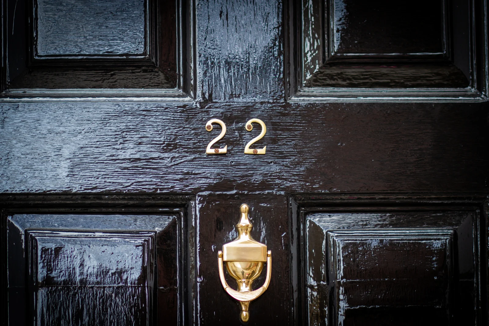 Nummer 22 auf einer Holztür