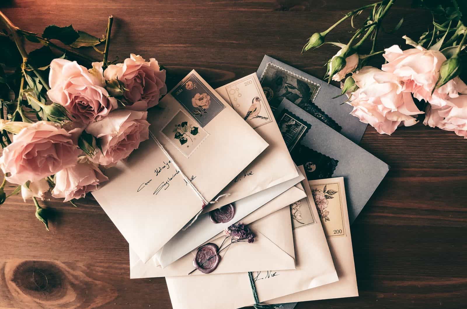 Liebesbriefe und Rosen