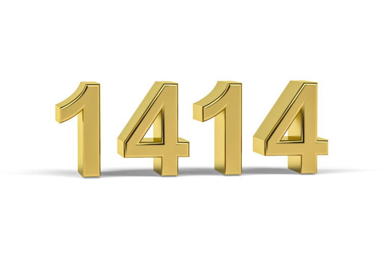 Goldene 3D-Nummer 1414