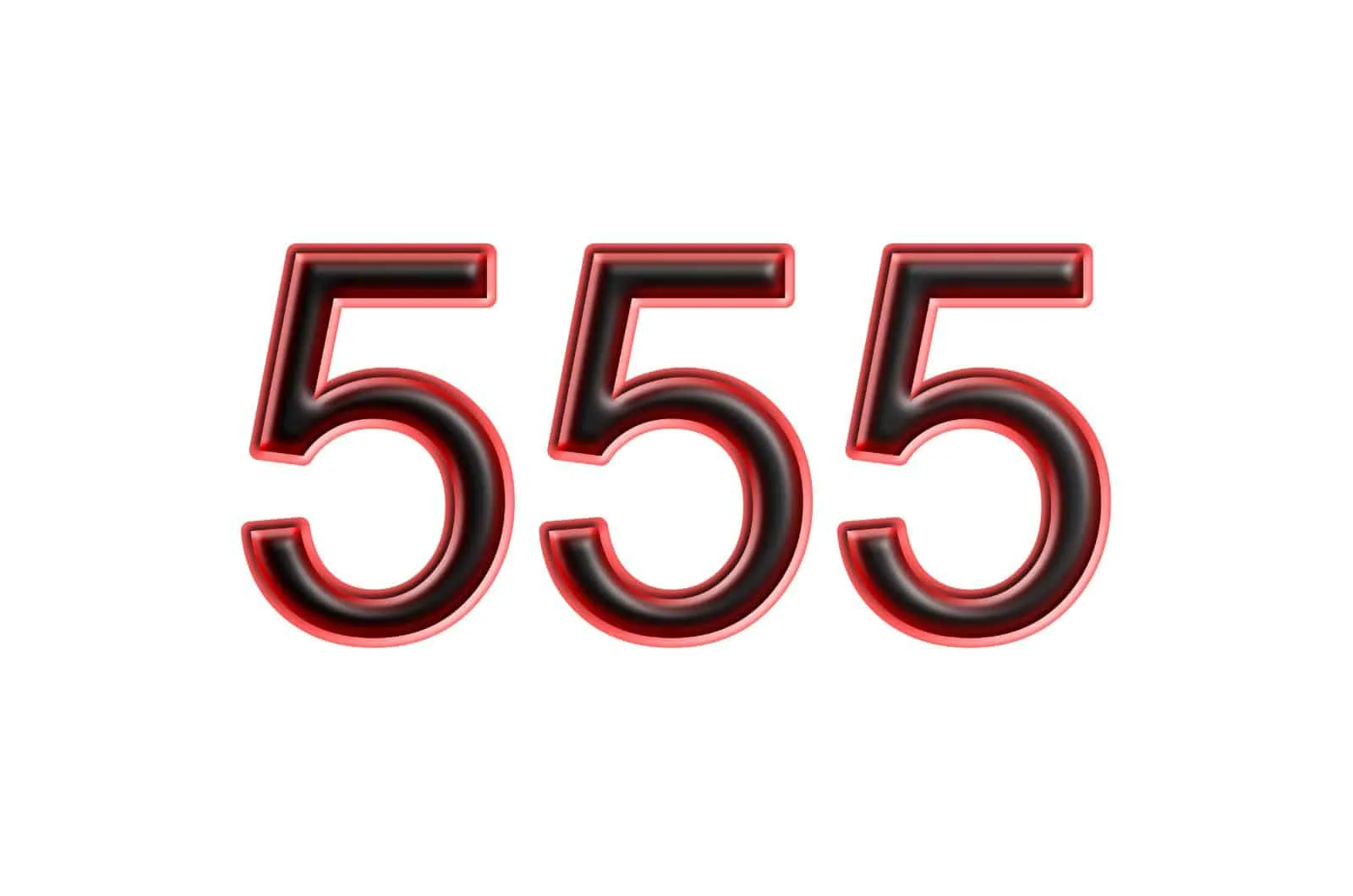 Nummer 555 auf weißem Hintergrund