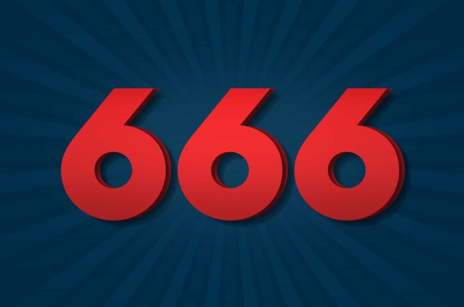 666 sechshundertsechsundsechzig Vorlagenposter für Zahlenzählungen