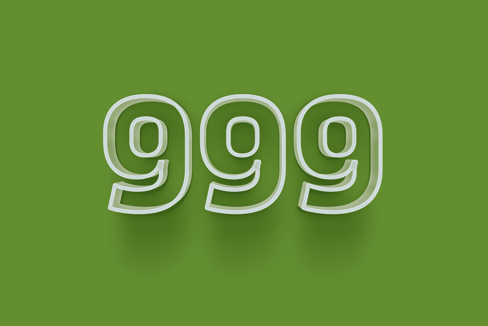 Nummer 999 auf grünem Hintergrund