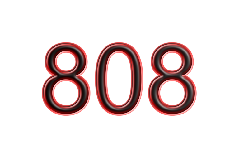 Nummer 808 auf weißem Hintergrund