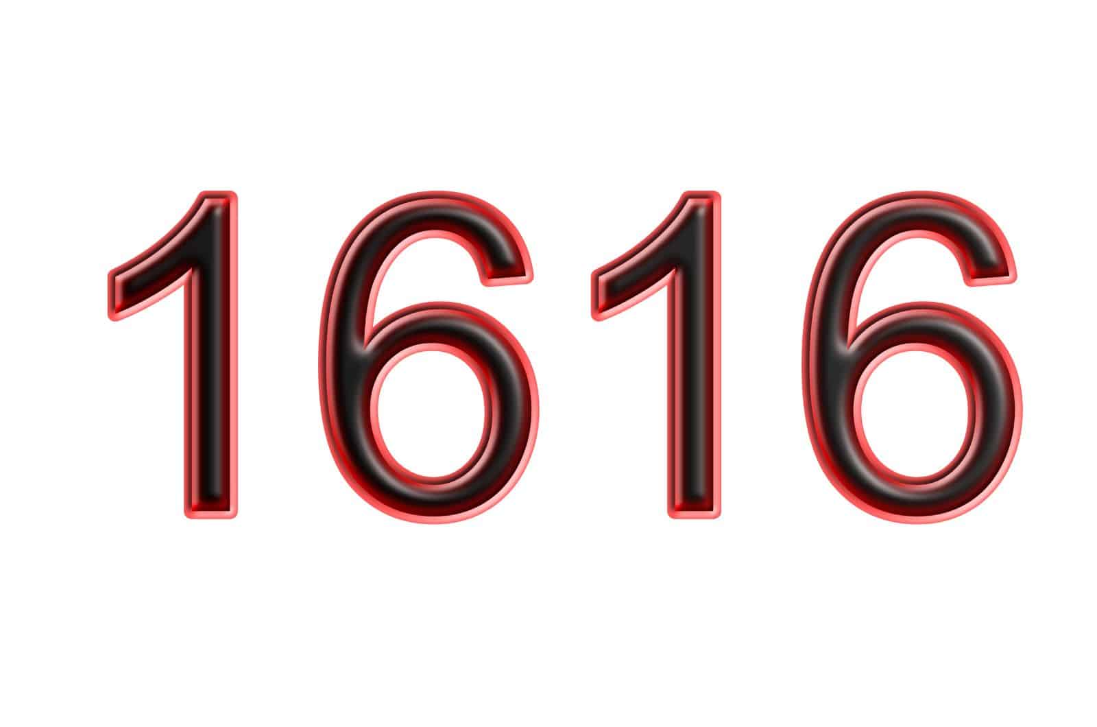 rote Zahl 1616 auf weißem Hintergrund