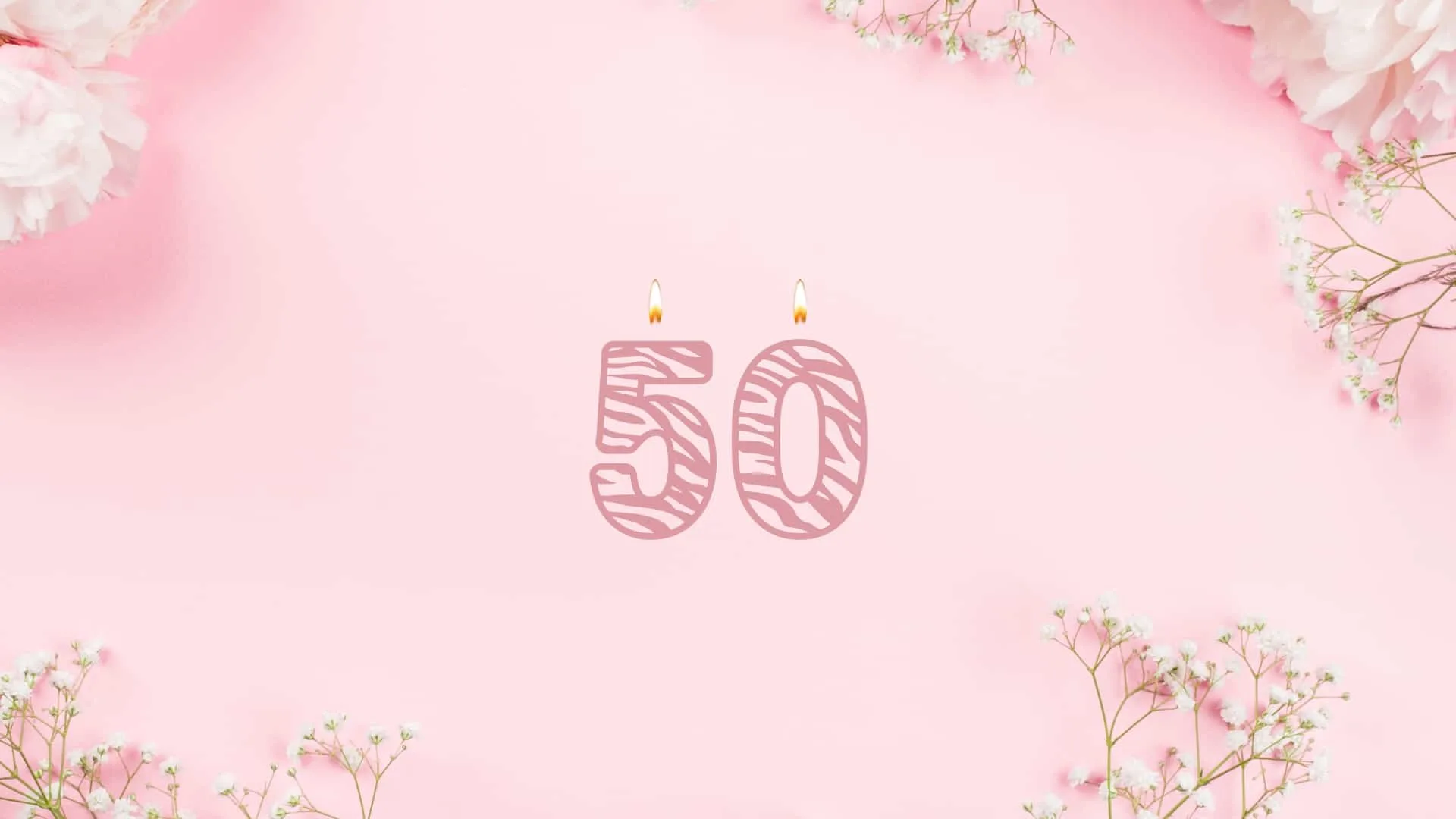 Nummer 50 auf einem rosa Hintergrund
