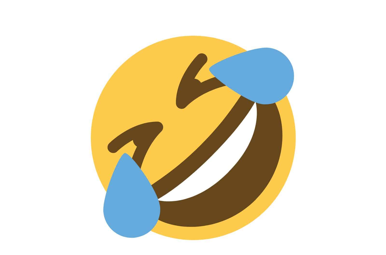 Lachendes gelbes Emoji mit Tränen