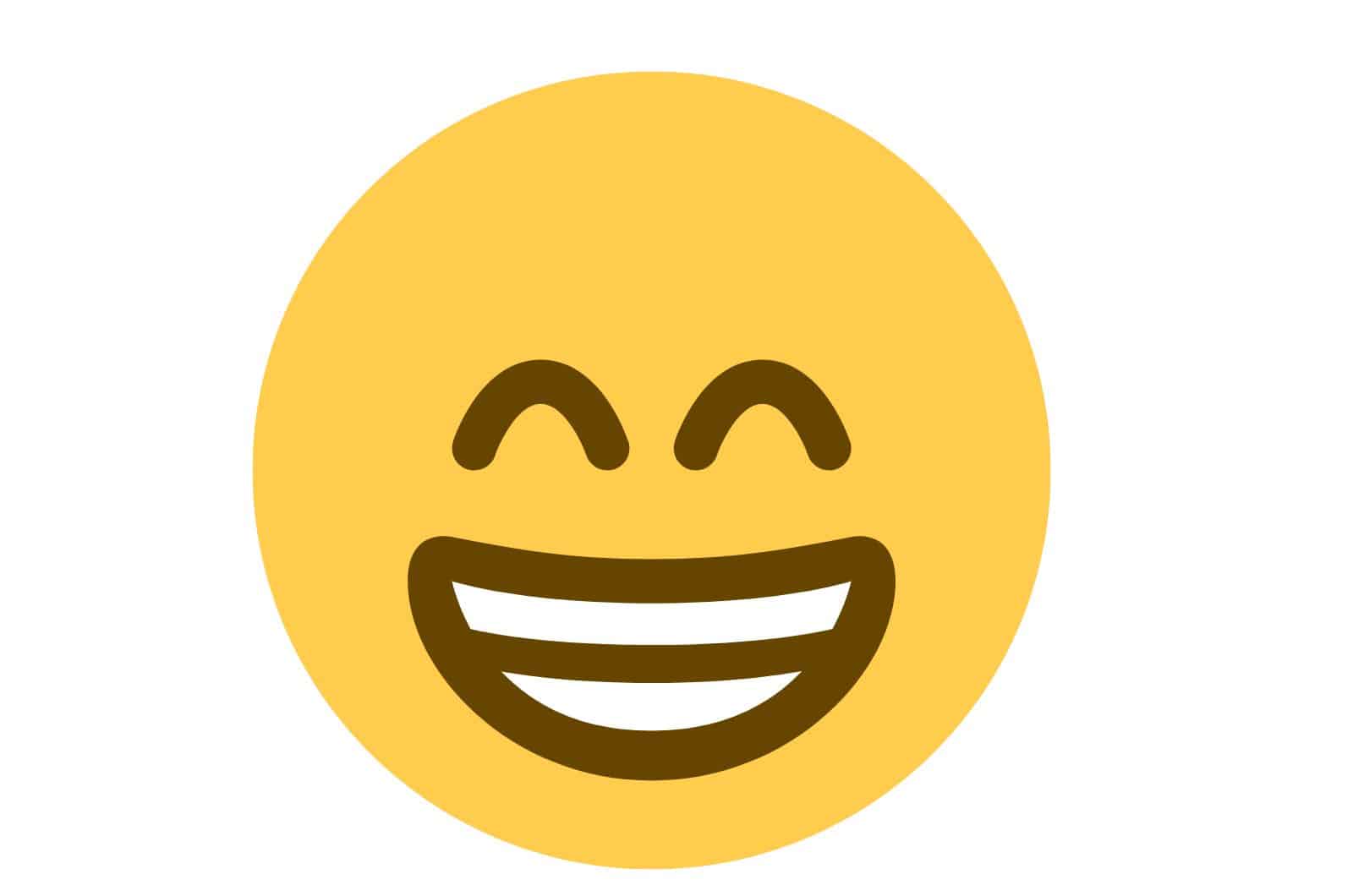 lachendes Emoji mit geschlossenen Augen