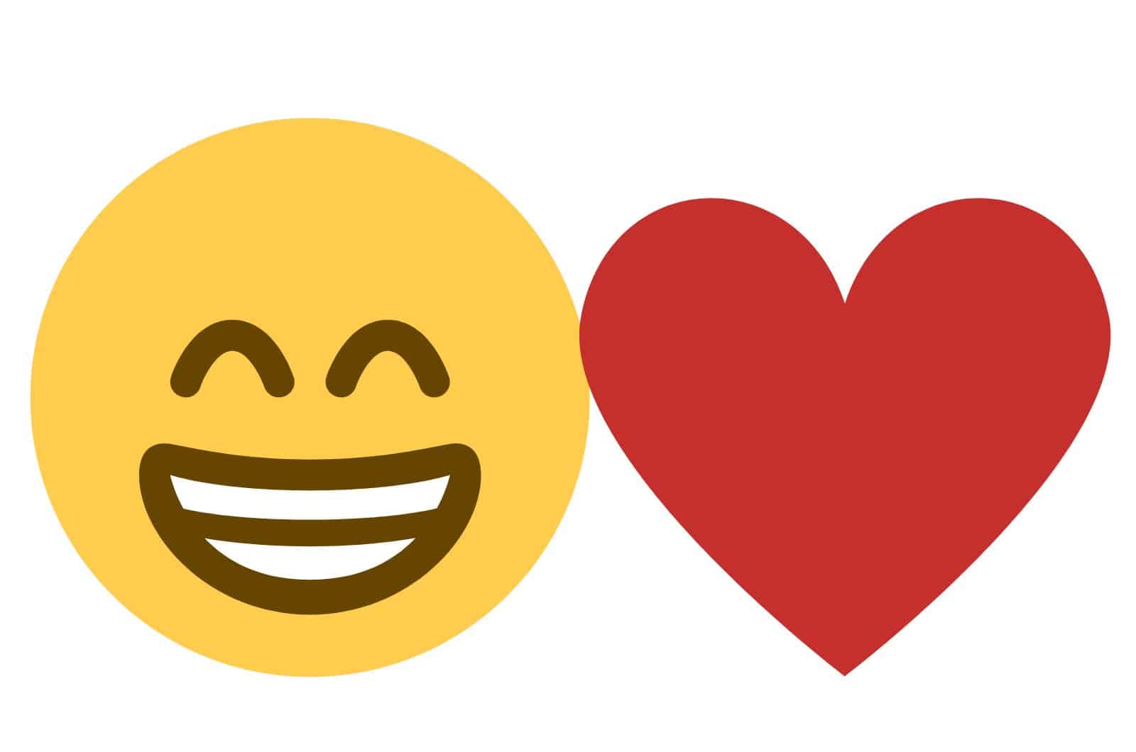 lachendes Emoji und Herz